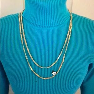 Vintage Monet Gold Tone Necklace 56” long